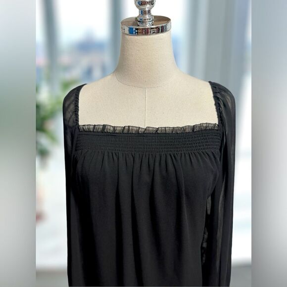 NWT Aritzia Wilfred Free Alana Babydoll Puff Long Sleeve Mini Dress Size L - Picture 9 of 13